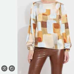 NWT Lysse XS Multicolor Abstract Women's Blouse